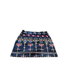 Croft & Barrow Navy Blue Floral Print Mini Skort Sz XL Golf Outdoor Tennis
